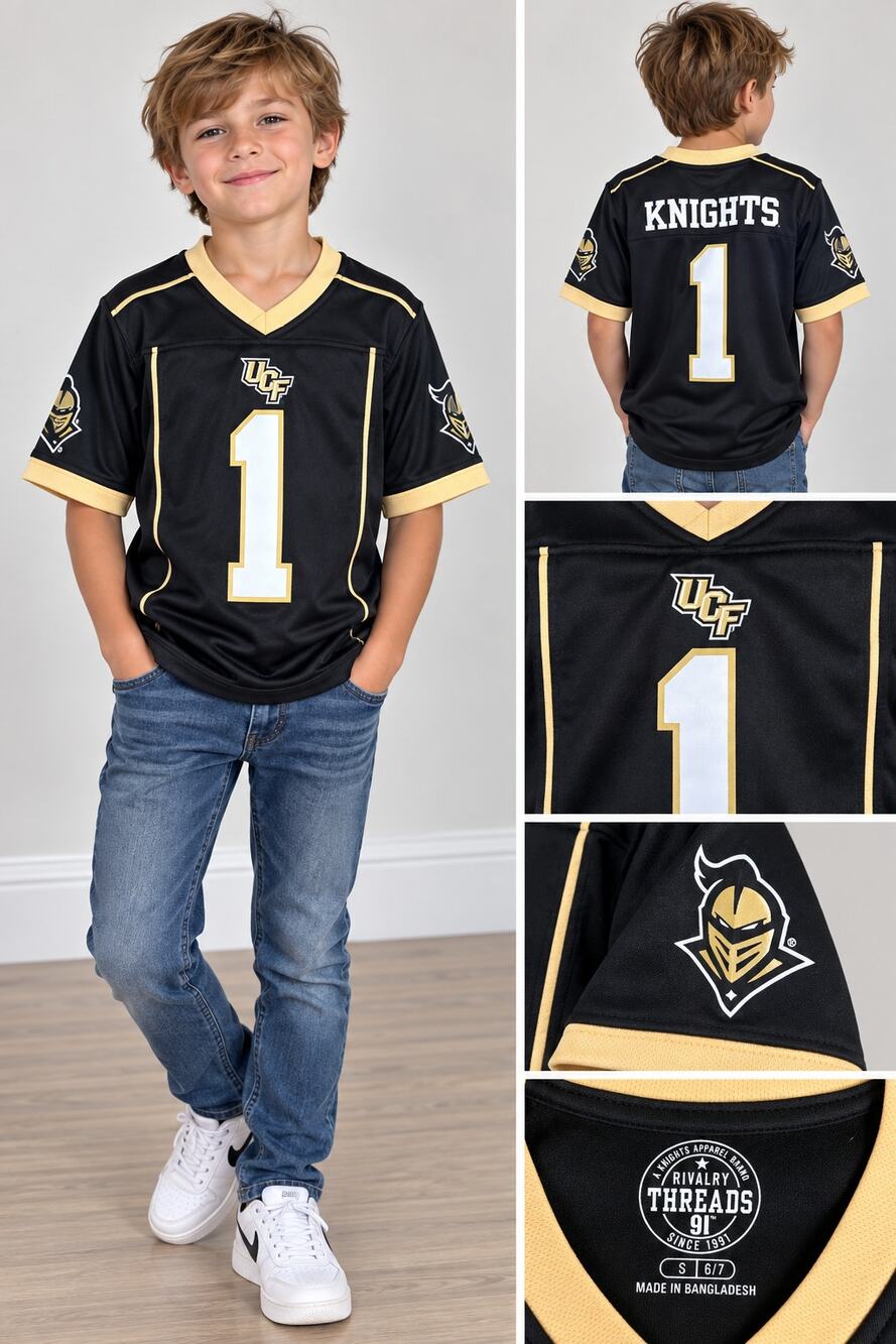 Rivalry Threads 91 UCF Knights Youth Football Jersey #1 Size S 6/7 NWT